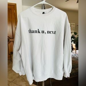 Ariana Grande Thank U Next White Graphic Print Crewneck Sweatshirt L